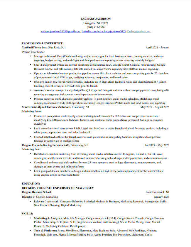 Zachary Jacobson resume — Project Coordinator, YouShallThrive (PDF download) Zachary Jacobson resume — Project Coordinator, YouShallThrive (PDF download)